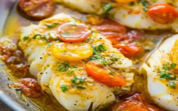 Cabillaud Assaisonné de Tomate et Basilic