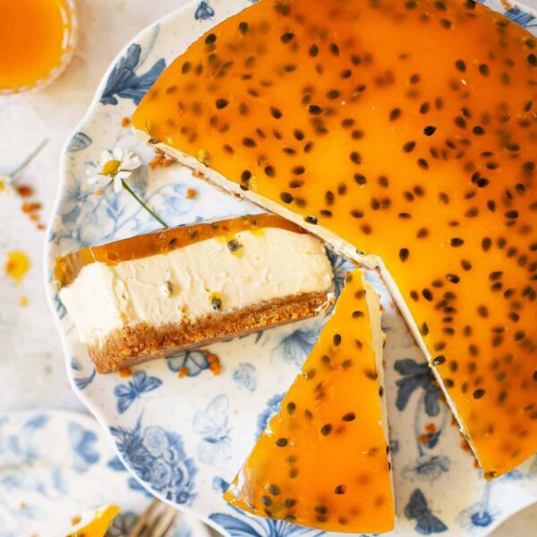 Cheesecake au fruit de la passion .