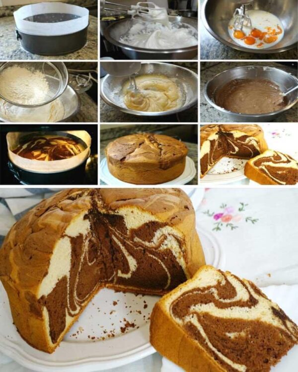 Génoise marbrée et moelleuse