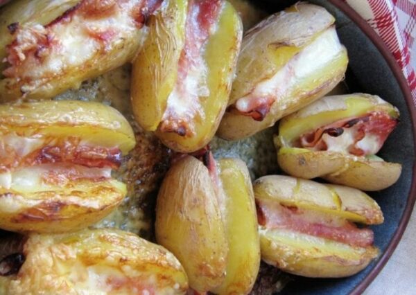 Jacket potatoes au jambon & au Maroilles