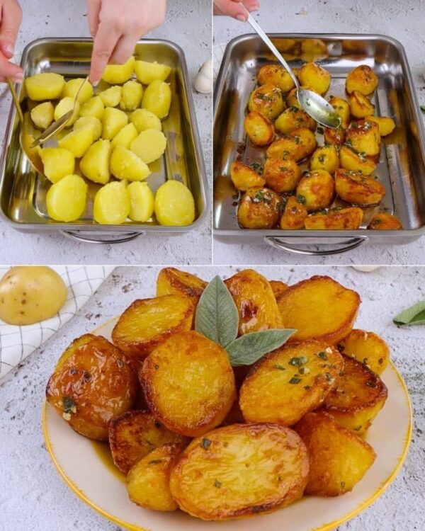 Pommes de Terre Rôties à l’Ail et à la Sauge : Croustillantes, Délicieuses et Faciles à Réaliser