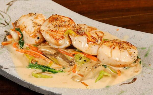 Pétoncles aux poireau (version vin blanc)