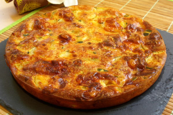 Quiche légère au fromage de chèvre et courgette, sans patte
