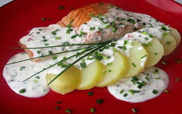 Recette Pavé de Saumon à la crème de ciboulette