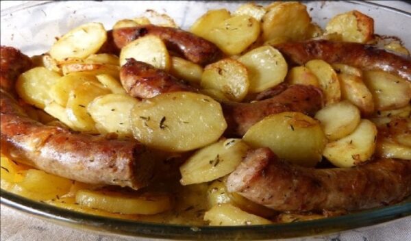 Recette Saucisse de Toulouse confite et pommes de terre fondantes