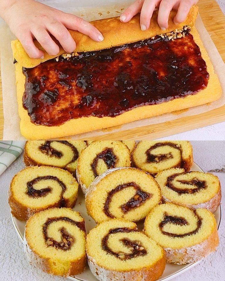 Rouleau à la confiture de prunes : le dessert moelleux et délicieux !HS